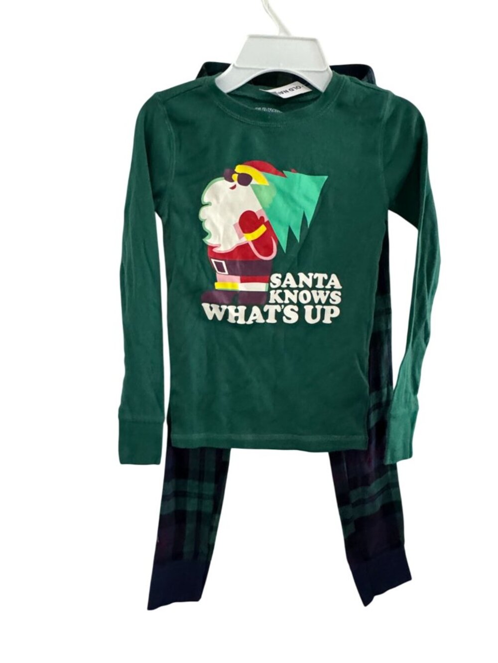 Old Navy Unisex Pajama Set M 100% Cotton Santa Design Matching Family Sleepwear